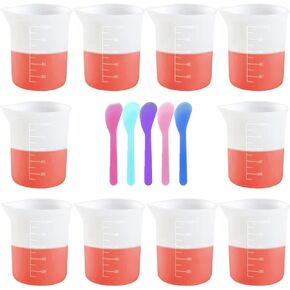 10 Pcs 100ml Silicone Measuring Cups, Epoxy Resin Cups, Nonstick Silicone Mixing Cups for Resin Molds Resin Casting Molds for Handmade Candle, Resin Crafts DIY