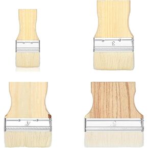 4 pcs Flat Paddle Paint Brush Set, Wide Paint Brush Large Paint Brush 2/3/4/5 Inch Paint Brush with Poplar Handle Art Paint Brush Wool Paint Brushes Flat Paint Brush for Oil and Acrylic Paints