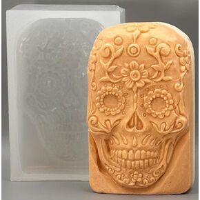 Sugar Skull Silicone Mold SOAP Plaster Wax Resin Clay 5oz
