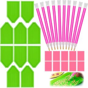 30PCS Diamond Art Painting Tools 5D Diamond Art Wax Accessories with 10 Drill Pen Grip Tray, Diamond Painting Kits for Kids Adults DIY Diamond Painting Crafts