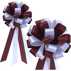 Red & Green Christmas Pull Bows - 8" Wide, Set of 6, Christmas, Gift Basket, Wreath, Presents, Swag, Birthday, Fundraiser, Decoration, Office, Classroom, Garland, Boxing Day
