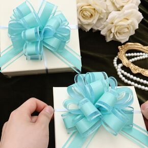 DHFLYDH Gift Wrapping Bows 10 Piecess Pull Bows Ribbon Pull Bows for Christmas, Wedding Baskets, Party, Birthday Gift Wrapping Boxes or Flower Decorations (4.7 Inch)