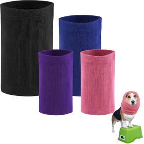 AIEX 4pcs Dog Ear Cover, Snoods for Dogs Cotton Material Ear Wraps Dog Sound Proof Ear Muffs Dog Neck and Ear Warmer Dog Ear Protection for Noise Reduction Relaxation