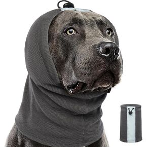 PUMYPOREITY Reflective Dog Ear Muffs Noise Protection, Adjustable Dog Ear Covers for Bath, Thunderstorms, Dog Headband for Anxiety Relief, Dog Hematoma Ear Wrap, Dog Ear Protection, Black, M