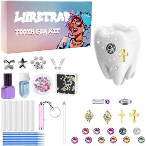 Jaxbo Tooth Gem Kit, 30 Sparkling Crystals with 100PCS Teeth Jewelry DIY Crystals Jewelry Kit, Professional Fashionable Teeth Jewelry Starter Kit, Unleash Your Sparkly Smile.