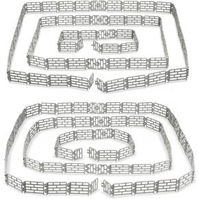 Toymany 64PCS Mini Toys Fence for Farm Animals - Tiny Horse Corral Plastic Fencing for Farm Barn Paddock Horses Figurines for Kids Toddlers