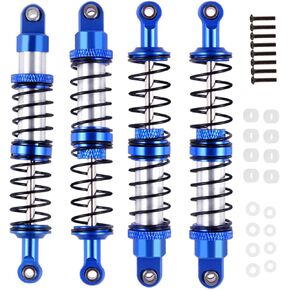 130mm RC Shock Absorber Universal Upgrades Part for 1/10 RC Scale Cars,4PCS Aluminum 7075 Adjustable RC Shock Absorber Hops Up,Red