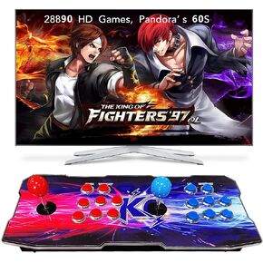 FVBADE [28890 Game in 1] 60S Pandora Box Mini Arcade Console for Children Compatible PC & Projector & TV ,3D Games 1-4 Players Double Joystick Favorite List Game Category Save/Search/Hide/Pause Games
