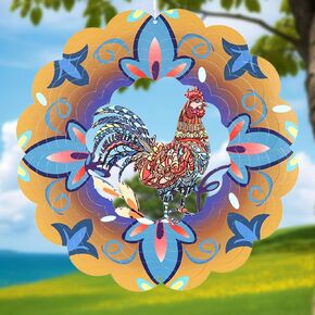 Hummingbird Metal Wind Spinners, 3D Hanging Wind Spinner Gifts for Women/Men, 12inch Wind Spinner for Outdoor & Indoor Decor, Yard Art, Garden Decoration
