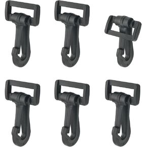 6PCS Black Oscillating Hooks Plastic Swivel Security Hooks Loop Webbing Luggage Bag Backpack Hooks Mountaineering Climbing Buckles Camera Strap Bottle Bags Activity Dog Buckle