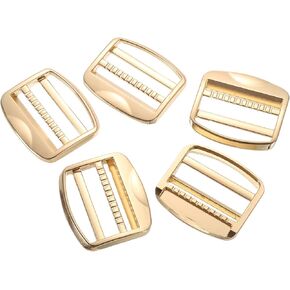 uxcell Metal Ladder Lock Slider, 5Pcs Zinc Alloy Buckle Adjuster Webbing Strap Release Buckles for Backpack Strap Replacement