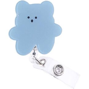 Blue Retractable Bears Badge Reel,Candy Color ID Card Clips Nurse Badge Holder for School Office Worker Doctor Nurse Badge Holders Badge Holders Identification Badges and Supplies