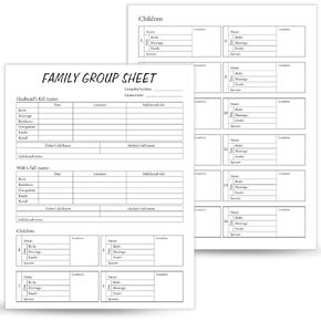 Dunzoom 50 Sheets Two Sided Family Group Sheets Genealogy Charts Family Genealogy Diagrams Ancestry DNA Supplies Suitable for Family and Genealogy Research