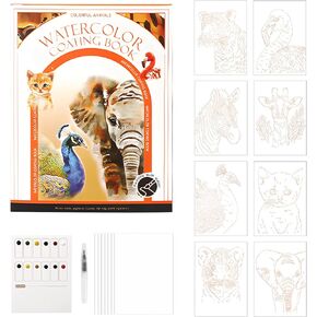 Three fold Watercolor Painting Book for Kids and Toddlers Ages 4-8, Pocket Cartoon Watercolor Paper Book with Paint Palette and Brush, Art Craft Gift for Drawing (Butterfly Dance)