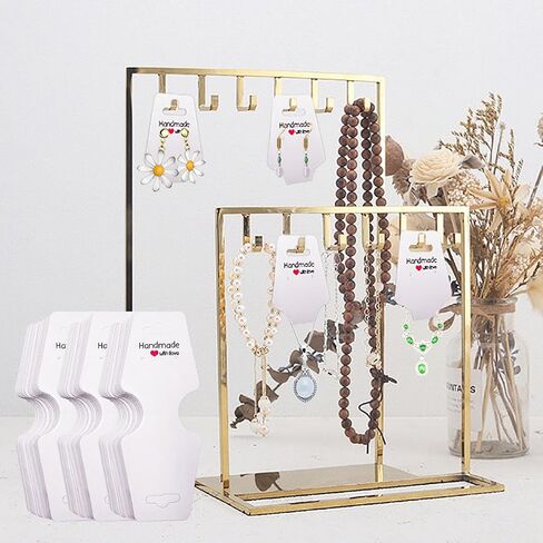 Bracelet Display Cards, 100 Necklace Jewelry Holder Cards Self Adhesive,Jewelry Packaging for Small Business Kraft Paper Cards for Necklaces,Choker,Keychains,Bracelet,Headband,Jewelry Display Cards in Saudi Arabia
