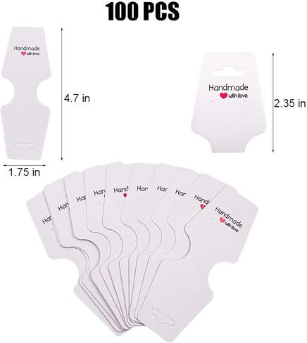 Bracelet Display Cards, 100 Necklace Jewelry Holder Cards Self Adhesive,Jewelry Packaging for Small Business Kraft Paper Cards for Necklaces,Choker,Keychains,Bracelet,Headband,Jewelry Display Cards in Saudi Arabia