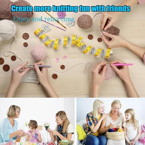 Weabetfu Crochet Hook 14 Sizes Crochet Hook Set,50pcs Yarn Crochet Kit for Beginners Ergonomic Soft Handles for Arthritic Hands,Crochet Needles Kit with Case for Crocheters(2mm-10mm) in Kuwait