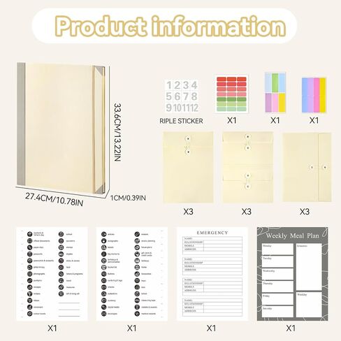 Document Organizer Folio - Essential Binder for Important Papers, ' in Case I Go Missing Binder' File Organizer with Pockets for Office, School, and Work。 (Pink) in Saudi Arabia