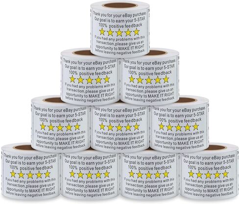 Thank You for Your Ebay Purchase Stickers 2×3 Inch Positive Negative Feedback Shipping Labels - 200 Stickers Per Roll (10 Rolls) in Saudi Arabia