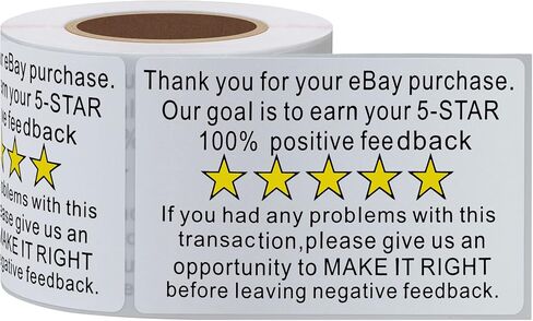 Thank You for Your Ebay Purchase Stickers 2×3 Inch Positive Negative Feedback Shipping Labels - 200 Stickers Per Roll (10 Rolls) in Saudi Arabia