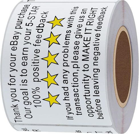 Thank You for Your Ebay Purchase Stickers 2×3 Inch Positive Negative Feedback Shipping Labels - 200 Stickers Per Roll (10 Rolls) in Saudi Arabia