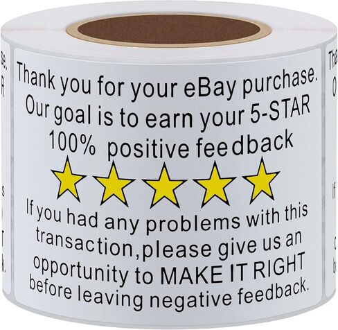 Thank You for Your Ebay Purchase Stickers 2×3 Inch Positive Negative Feedback Shipping Labels - 200 Stickers Per Roll (10 Rolls) in Saudi Arabia