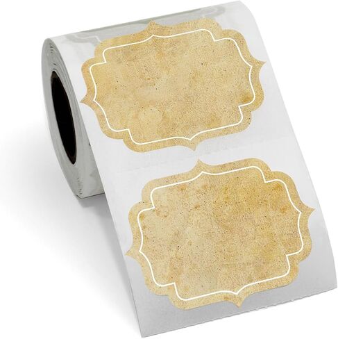 Pelikus Thermal Labels, Color Decorative Diecut Shape, Stickers for Labeling Spices Jars, Pantry, Storage, Address, Office, Packaging (Vintage Parchment) in Kuwait