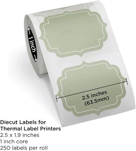 Pelikus Thermal Labels, Color Decorative Diecut Shape, Stickers for Labeling Spices Jars, Pantry, Storage, Address, Office, Packaging (Vintage Parchment) in Kuwait