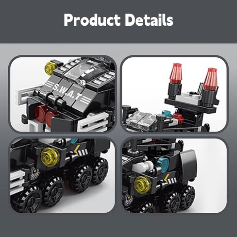 SWAT Armored Vehicle Building Set, 117 PCS Mini Military Building Blocks, Military Sets for Boys and Girls Age 6 and Up in Saudi Arabia