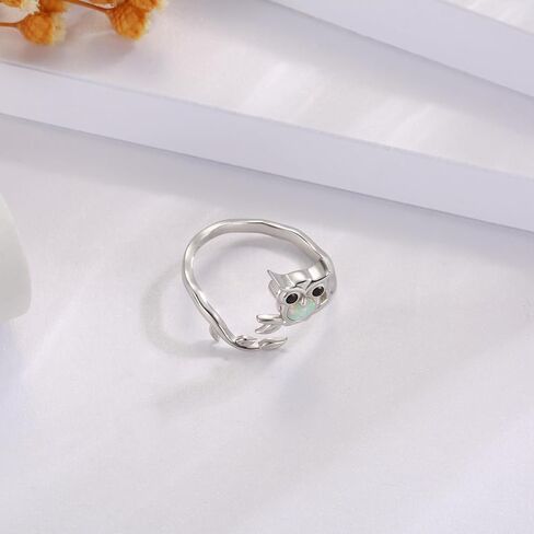 Axolotl Ring 925 Sterling Silver - Adjustable Open Heart Cubic Zircon Rings Cute Animal Jewelry Promise Gifts for Women Girls Teen in Saudi Arabia
