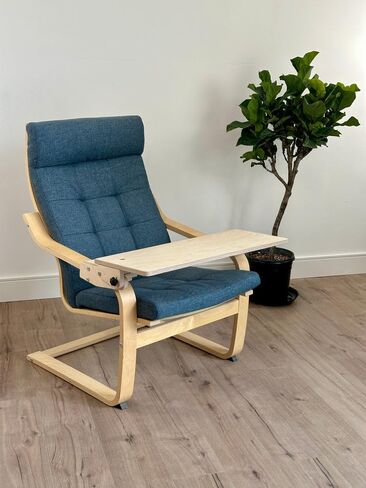 POÄNG Lap Desk and Workstation Attachment with laptop riser brackets - Attachable Lap Desk Compatible with IKEA POÄNG chairs (Chair sold separately) - Black Birch Color in Saudi Arabia