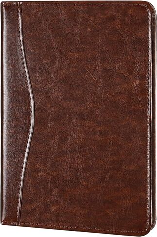 Mini Padfolio/Junior Portfolio Folder Case, Business A5 Binder Organizer Notepad for Men Women, 5 x 8 Writing Pad Included,Brown. in Saudi Arabia