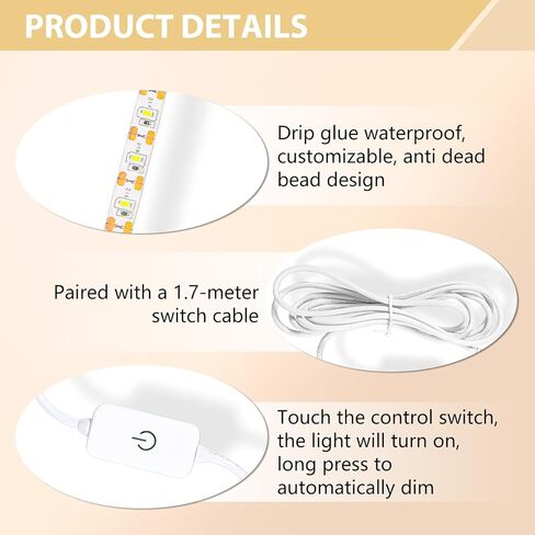 شريط إضاءة لآلة الخياطة، ضوء أبيض 11.8 بوصة DC5V USB شريط إضاءة LED وكابل USB بطول 5.6 قدم مع خاصية التعتيم باللمس، يناسب آلات الخياطة in Kuwait