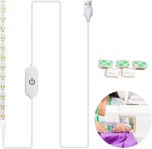 شريط إضاءة لآلة الخياطة، ضوء أبيض 11.8 بوصة DC5V USB شريط إضاءة LED وكابل USB بطول 5.6 قدم مع خاصية التعتيم باللمس، يناسب آلات الخياطة in Kuwait