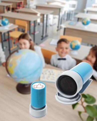 Round Teacher Stamp for Classroom - Thumbs UP Self-Inking Stamp- Red Ink in Kuwait