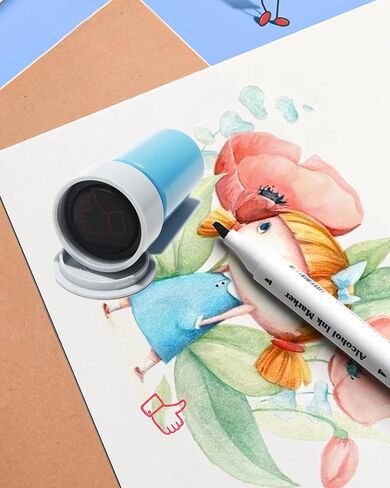 Round Teacher Stamp for Classroom - Thumbs UP Self-Inking Stamp- Red Ink in Kuwait