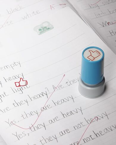 Round Teacher Stamp for Classroom - Thumbs UP Self-Inking Stamp- Red Ink in Kuwait