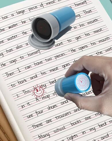 Round Teacher Stamp for Classroom - Thumbs UP Self-Inking Stamp- Red Ink in Kuwait