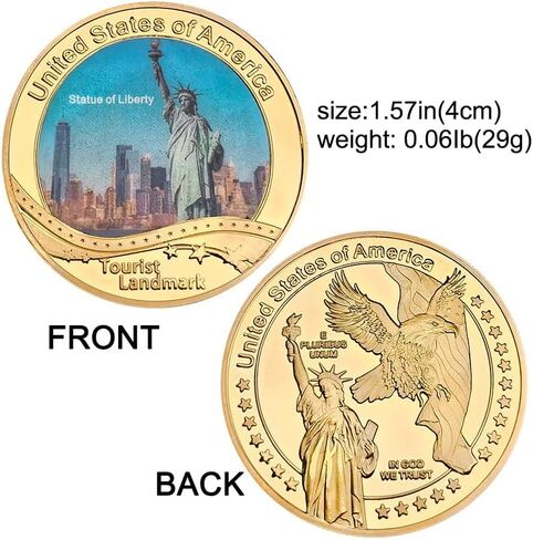 10 قطعة عملة تاريخية سياحية أمريكية مع صندوق مجموعة العملات المعدنية وحامل العملات المعدنية in Kuwait