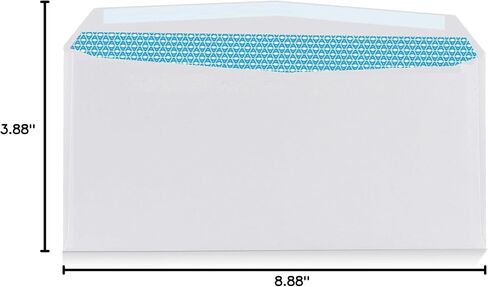 Aimoh 500#9 Security White Envelopes, GUMMED Closure, Premium Security Tint Pattern - No Window, EnveGuard, Size 3-7/8 x 8-7/8 Inches - White - 24 LB - 500 Count (30128) in Kuwait