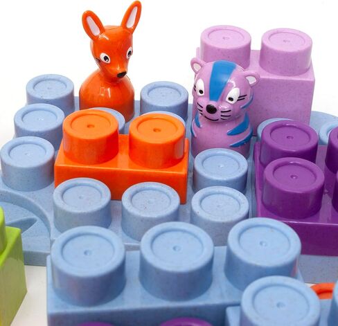 Boley Roo Crew: Block Set - 75 Pieces - Assorted Lid Color, Building Activity Set, Colorful Blocks & Storage Container, Toddlers & Kids Ages 2+ in Saudi Arabia