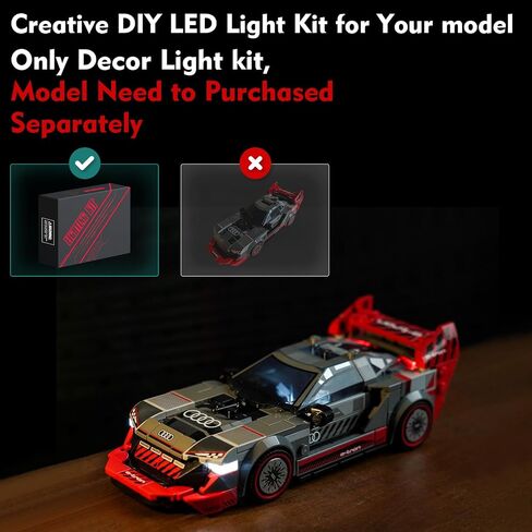 VONADO LED Light Kit Compatible with Lego Audi S1 e-tron Quattro Race Car 76921 (No Models Only Light) Creative Lighting Set Accessories Compatible with Lego Audi Race Car 76921 Building Set in Kuwait