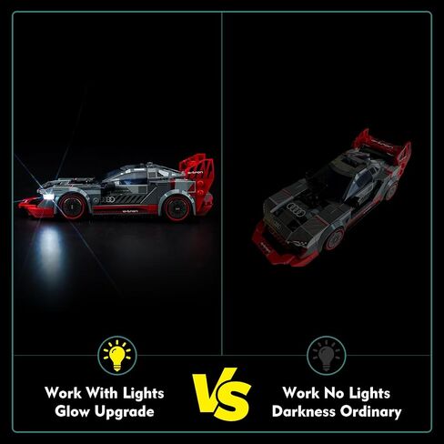 VONADO LED Light Kit Compatible with Lego Audi S1 e-tron Quattro Race Car 76921 (No Models Only Light) Creative Lighting Set Accessories Compatible with Lego Audi Race Car 76921 Building Set in Kuwait