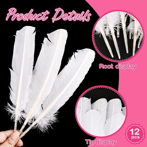Daieeparty 12pcs Guinea Fowl Wing Feathers Bulk 6-8 inch in Kuwait