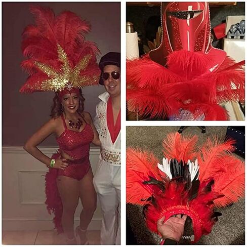 10 قطعة من ريش النعام الطبيعي 14-16 بوصة (35-40 سم) لتزيين المنزل تحف الزفاف (14-16 بوصة، أسود) in Kuwait