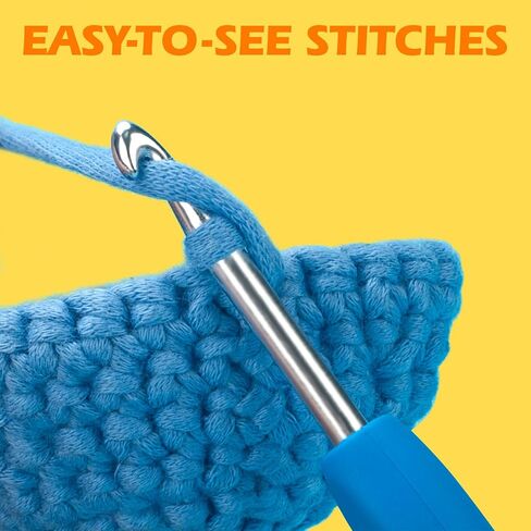 Easy Peasy Crochet Yarn for Beginners, Beginner Yarn for Crocheting, 3 Pack×1.8oz Amigurumi Crochet Yarn with Easy-to-See Stitches and No Split, Thick&Soft, Worsted Medium #4 Yarn, Cotton-Nylon Blend in Saudi Arabia