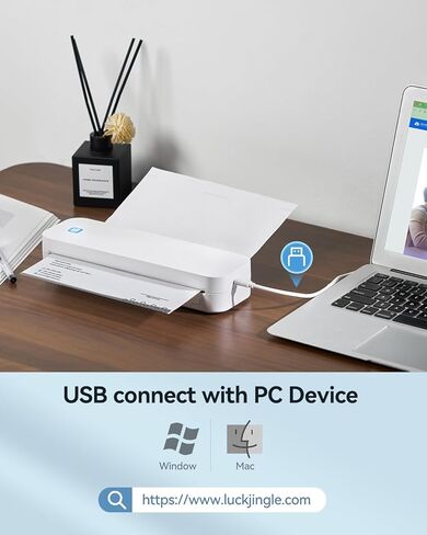 طابعات LIGHTWISH المحمولة اللاسلكية للسفر، طابعة D80 الحرارية بدون حبر، تدعم الحروف الأمريكية مقاس 8.5 بوصة × 11 بوصة، طابعة محمولة متوافقة مع iPhone Android Mac Windows، للسيارة المنزلية المكتبية in Kuwait