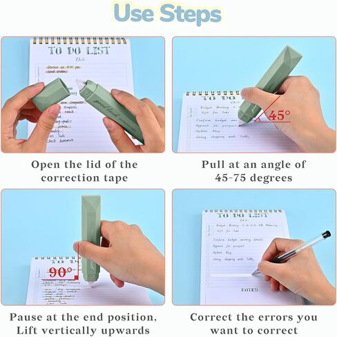 Temiary 5 Pcs White Out Tapes for Instant Correction, Aesthetic Correction Tape Pens, Easy to Use, Pen Shaped Applicator for Students School Office Supplies (Pink) in Saudi Arabia