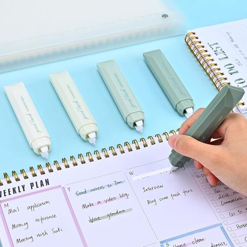 Temiary 5 Pcs White Out Tapes for Instant Correction, Aesthetic Correction Tape Pens, Easy to Use, Pen Shaped Applicator for Students School Office Supplies (Pink) in Saudi Arabia