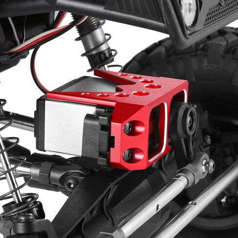 COOWOO Aluminum Alloy RC Servo Guard Armor Upgrade Part for 1/10 RC Crawler Cars - Precision CNC Machined for Unmatched Durability and Protection, Red in Saudi Arabia
